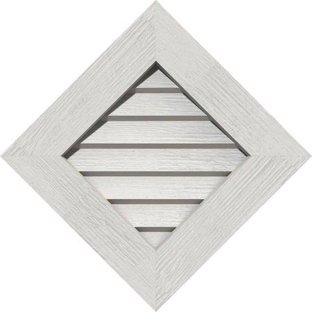 Diamond Gable Vent Non-Functional, Western Red Cedar Gable Vent W/Decorative Face Frame, 14W X 14H
